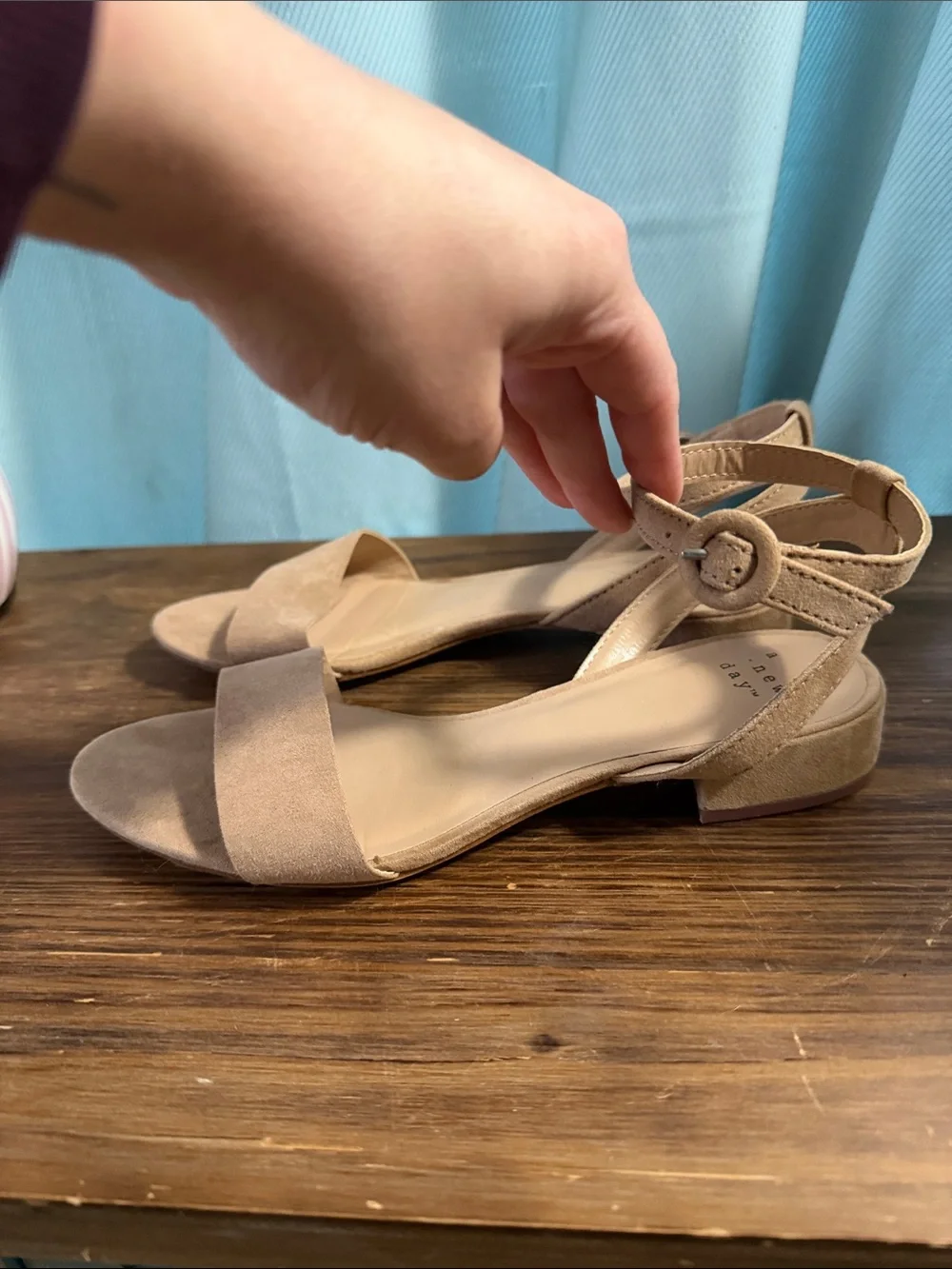 a new day Taupe Suede Ankle-Strap Sandals - Picture 2 of 4